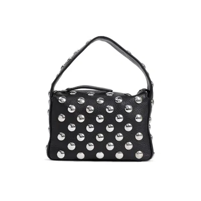 Khaite Elena Small Studded Textured-leather Shoulder Bag In Black