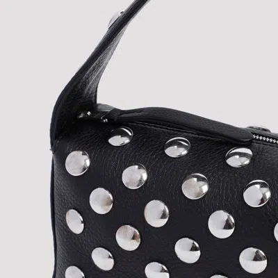 Khaite Elena Small Studded Textured-leather Shoulder Bag In Black