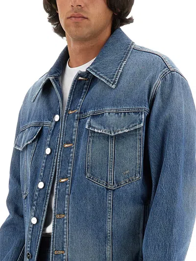 Fendi Buttoned Cotton Denim Jacket In Blue