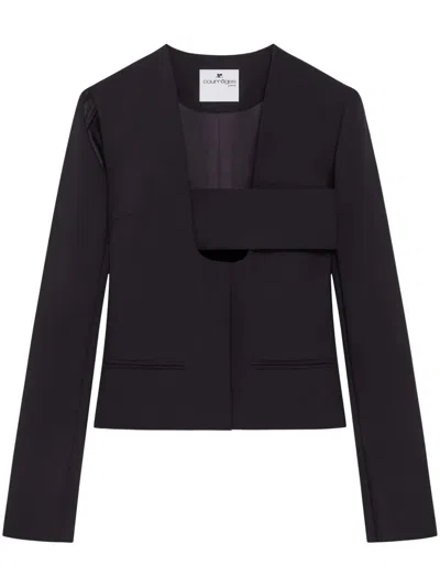 Courrèges Infinity Polywool Jacket In Blue