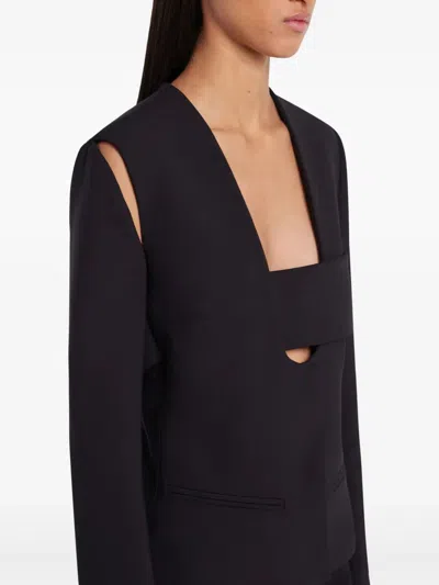 Courrèges Infinity Polywool Jacket In Blue