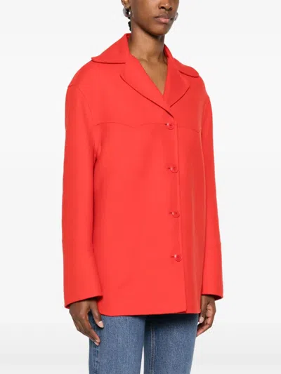 Ermanno Scervino Virgin Wool Coat In Red