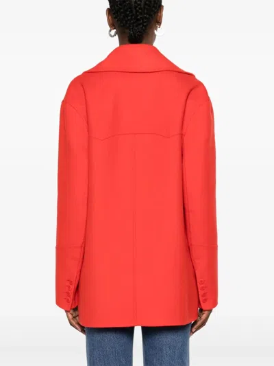 Ermanno Scervino Virgin Wool Coat In Red