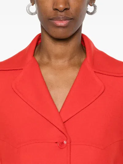 Ermanno Scervino Virgin Wool Coat In Red