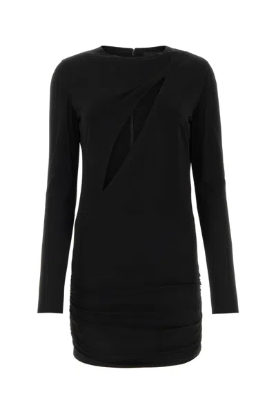 Versace Black Stretch Viscose Mini Dress In Black