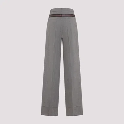 Prada Melange Cappuccino Polyester Blend Palazzo Pant In Multi