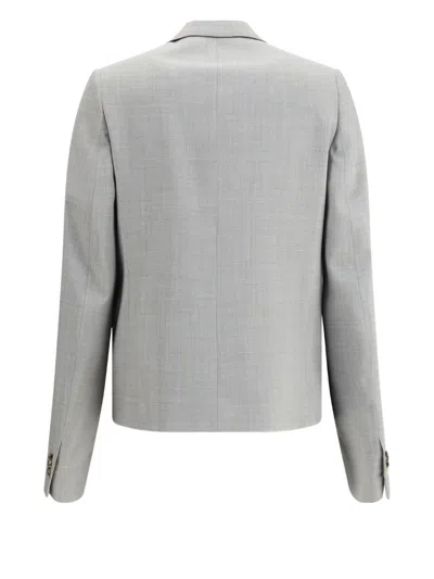 Loewe Light Grey Wool Single-breasted Blazer In Gray
