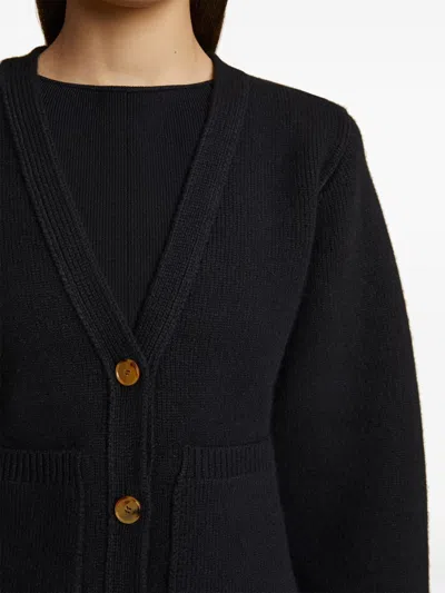 Khaite Scarlet Cashmere Cropped Cardigan In Blue