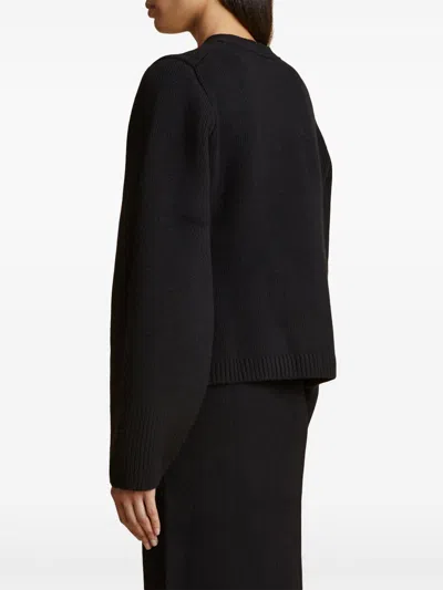 Khaite Scarlet Cashmere Cropped Cardigan In Blue