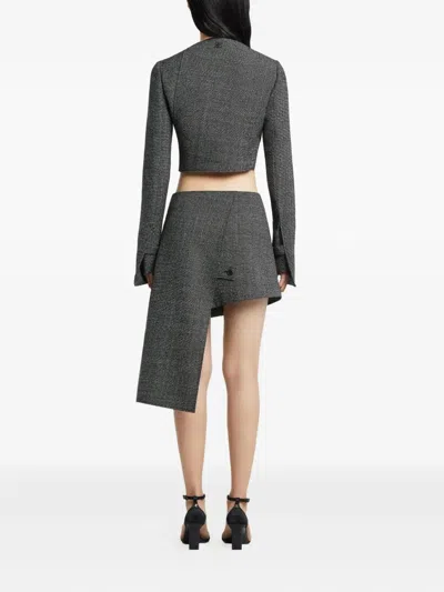 Courrèges Oblique Buttoned Jacket In Brown