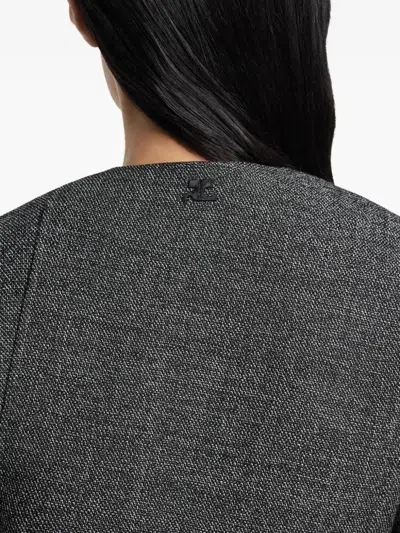 Courrèges Oblique Buttoned Jacket In Brown