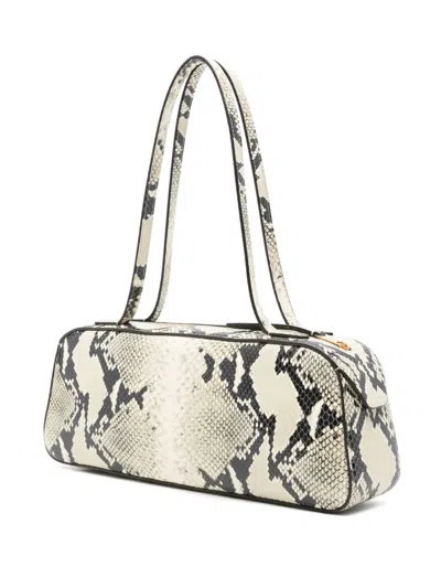 Khaite Simona Python-embossed Leather Shoulder Bag In White