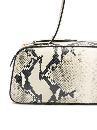 Khaite Simona Python-embossed Leather Shoulder Bag In White