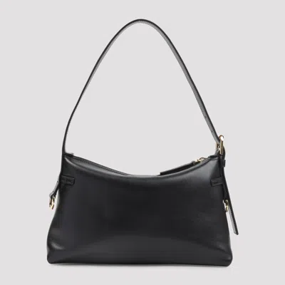 Givenchy Hammered Leather Shoulder Bag With Logo On The Front And Metal Details In Black
