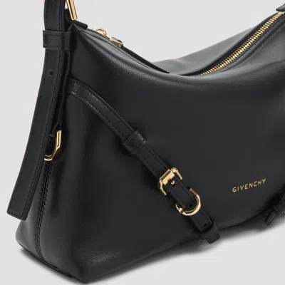 Givenchy Hammered Leather Shoulder Bag With Logo On The Front And Metal Details In Black