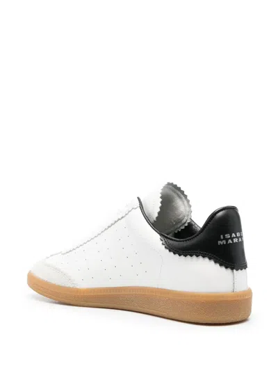 Isabel Marant Bryce White Low Top Sneakers With Suede Insert And Logo Detail In Leather Woman