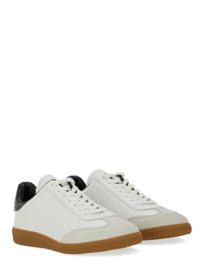 Isabel Marant Bryce White Low Top Sneakers With Suede Insert And Logo Detail In Leather Woman