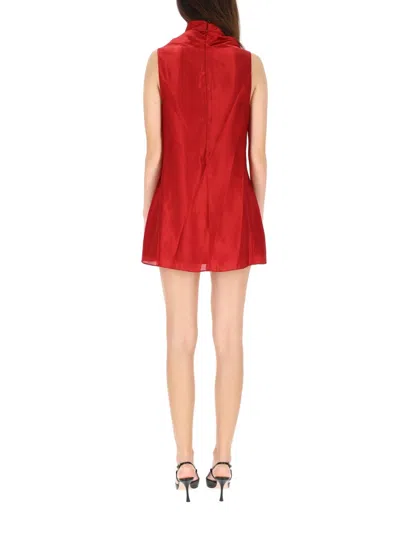 Khaite Women Red Turtle Neck Mini Dress, S Luxury Dresses For Women Darveys In Red