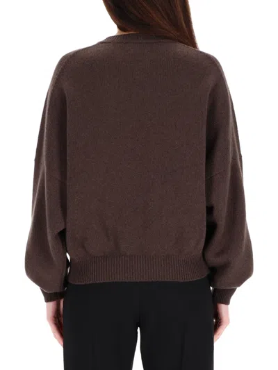 Khaite Margaux Cashmere Crewneck Sweater In Brown