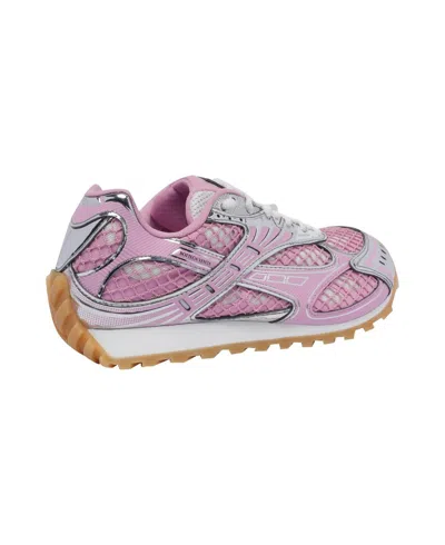 Bottega Veneta Lace-up Fastening Sneakers With Technical Fabric Lining In Pink