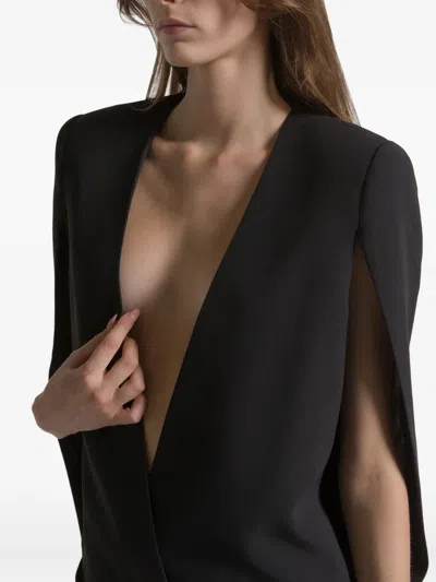 Alberta Ferretti Black Structured Sleeveless Viscose Jacket In Black