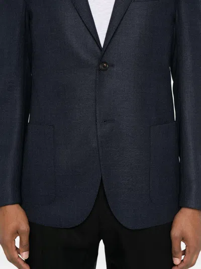 Corneliani Single-breasted Notch-lapels Blazer In Blue