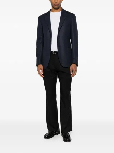 Corneliani Single-breasted Notch-lapels Blazer In Blue