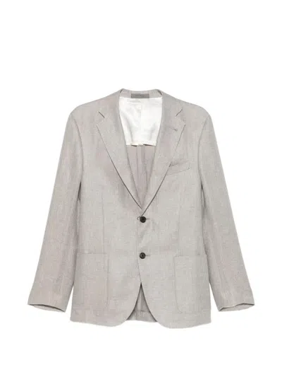 Corneliani Single-breasted Notched-lapels Blazer In Gray