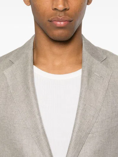 Corneliani Single-breasted Notched-lapels Blazer In Gray