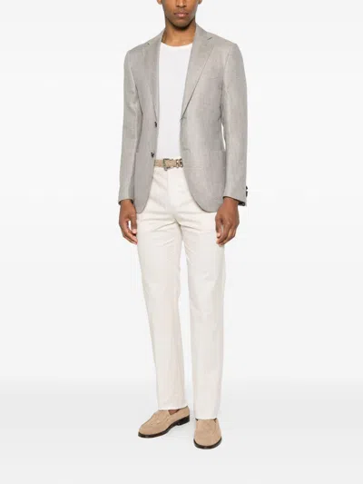Corneliani Single-breasted Notched-lapels Blazer In Gray