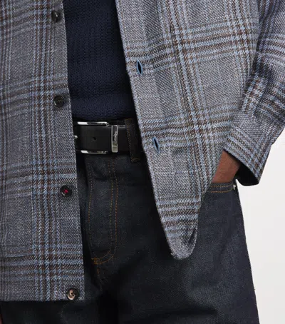 Isaia Wool-silk-linen Check Overshirt In Multi