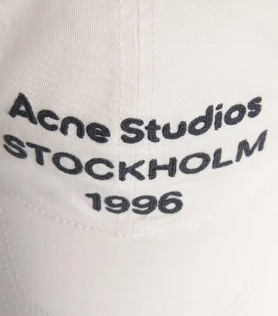 Acne Studios Cotton Logo Cap In White