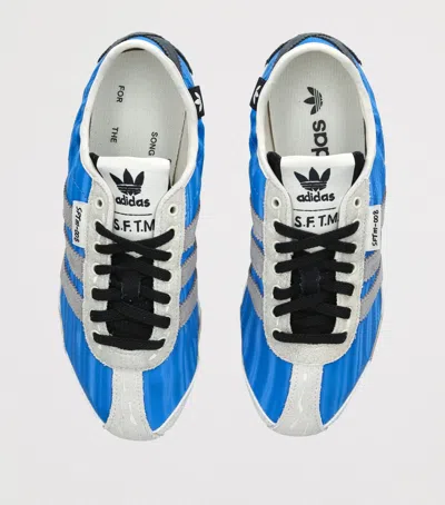 Adidas Originals Blue Song For The Mute Edition Tokyo Sneakers In Animal Print