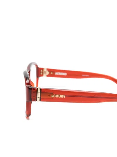 Jacquemus Rectangle-frame Glasses In Red