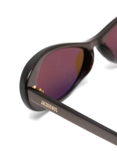Jacquemus Oval-frame Sunglasses In Brown