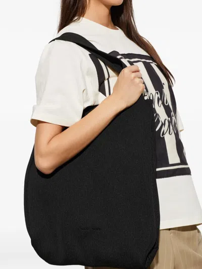 Samsoe & Samsoe Samira Ribbed-knit Shoulder Bag In Black