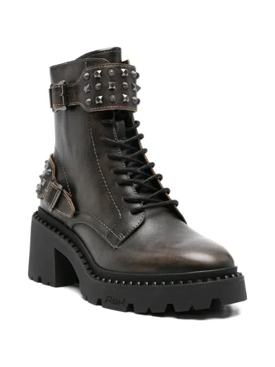 Ash Stud-embellished Buckled Boots In Black