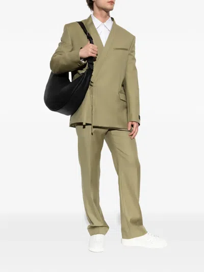 Kenzo Double Breasted Kimono Tailored Jacket In Green