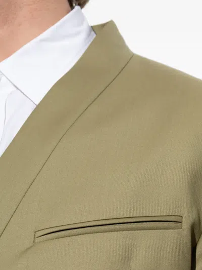 Kenzo Double Breasted Kimono Tailored Jacket In Green