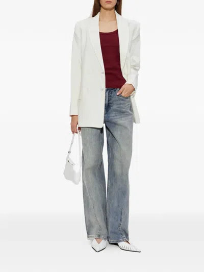 Gestuz Double-breasted Blazer In White