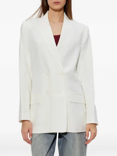 Gestuz Double-breasted Blazer In White