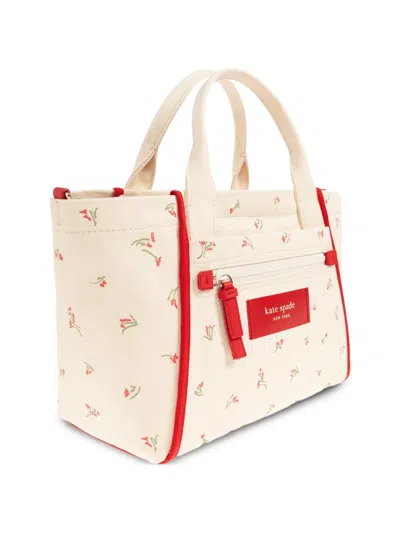 Kate Spade Dash Floral-print Canvas Tote Bag In Neutral