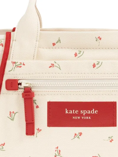 Kate Spade Dash Floral-print Canvas Tote Bag In Neutral