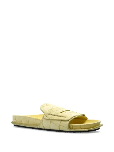 Jacquemus Croc-effect Leather Flat Sandals In Multi