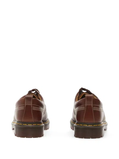 Dr. Martens Lowell Contrast-stitching Derby Shoes In Brown