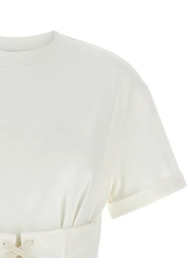 Alexander Mcqueen Mcqueen Cotton Jersey Corset T-shirt In White