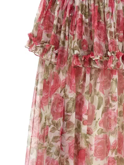 Chloé Chloe Floral Print Ruffled Silk-chiffon Maxi Dress In Multi