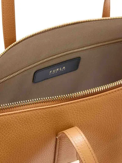Furla Olivia Borsa Shopping L Tabacco Marrone Pelle Di Vitello Granata Donna In Brown