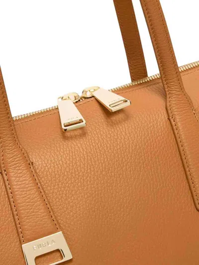 Furla Olivia Borsa Shopping L Tabacco Marrone Pelle Di Vitello Granata Donna In Brown