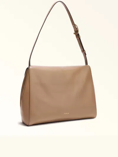 Furla Medium Domus Leather Shoulder-bag In Brown